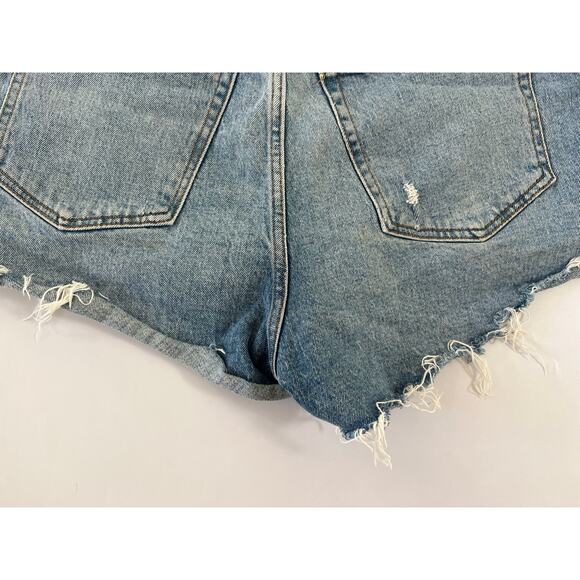Abercrombie & Fitch High Rise Cutoff Blue Denim Shorts Womens Size 30 - Picture 12 of 13